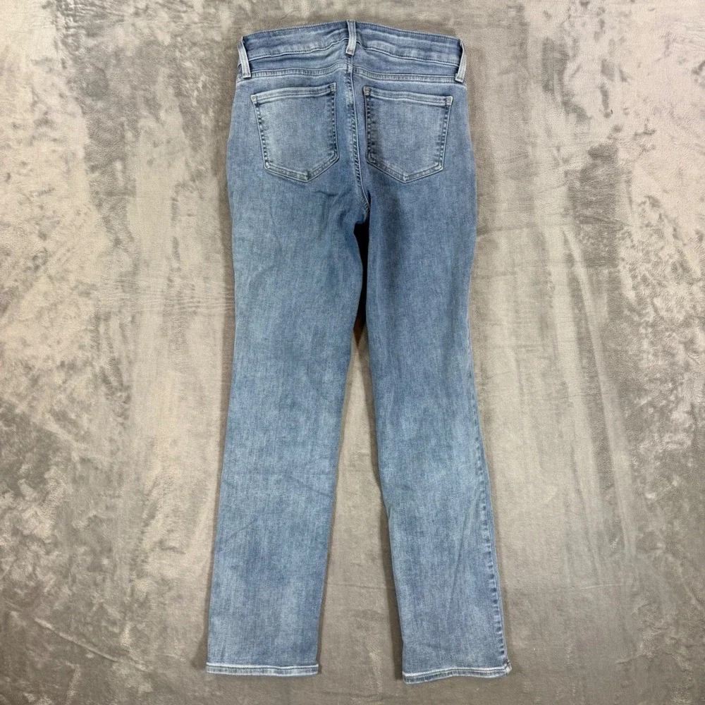 NYDJ Marilyn Straight Leg Jeans Women's Size‎ 4P Light Wash Blue Denim Lift Tuck